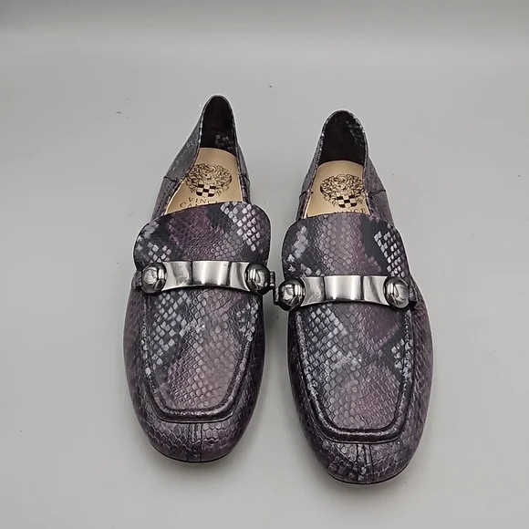 Vince Camuto Leather Slip-On Loafers Padaire Purple Snake Skin Print Wom… - Picture 2 of 9
